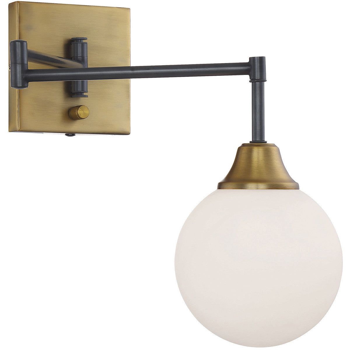 Meridian 1-Light Adjustable Wall Sconce in Oiled Rubbed Bronze with Natural Brass M90006-79