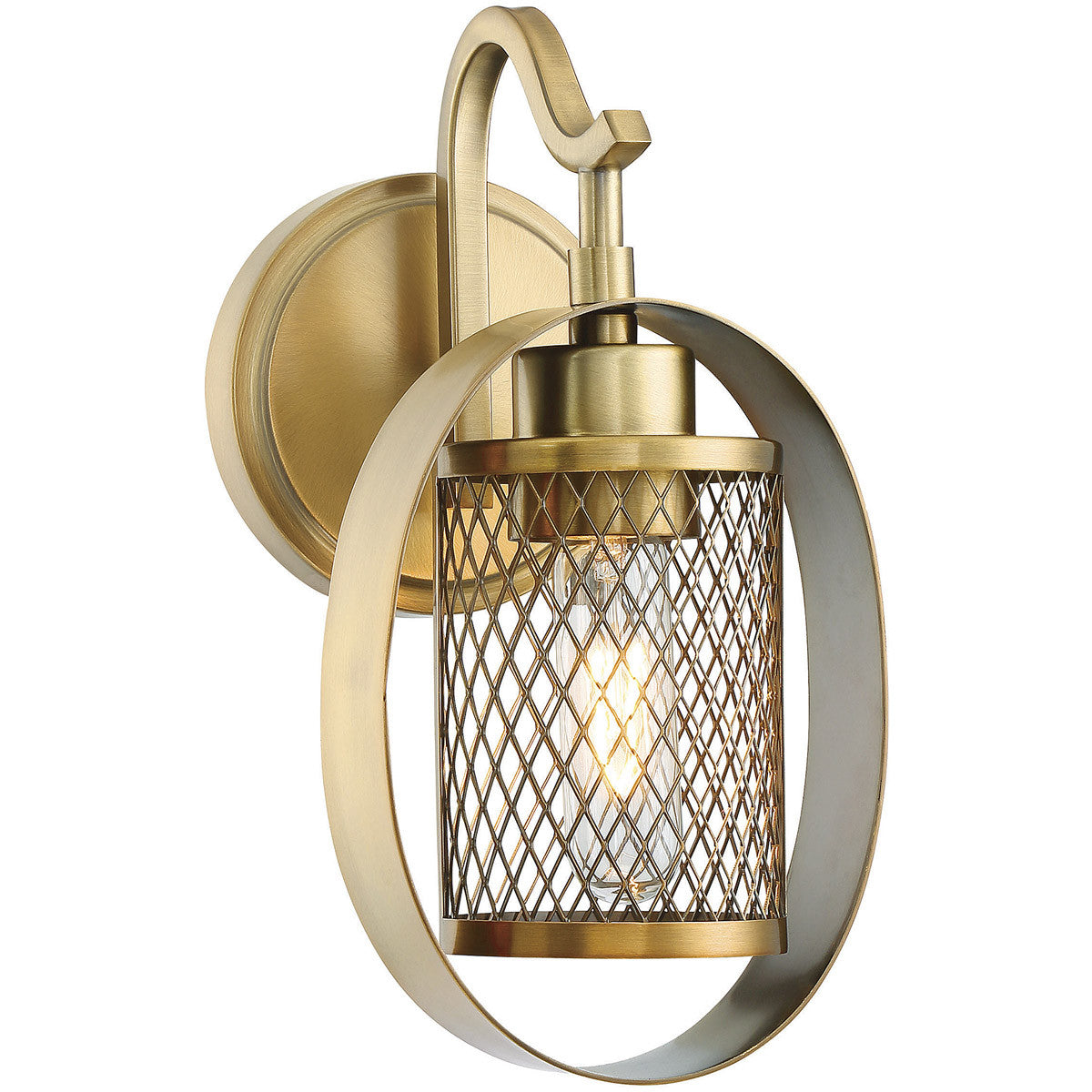 Meridian Lite Trends 1-Light Wall Sconce in Natural Brass M90015NB