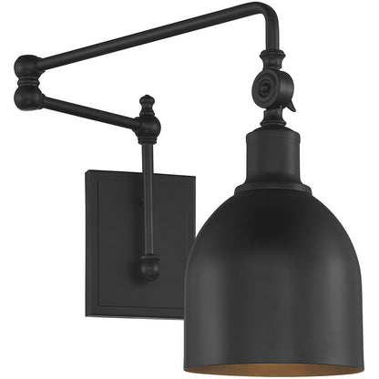 Meridian Lite Trends 1-Light Adjustable Wall Sconce in Matte Black M90019MBK