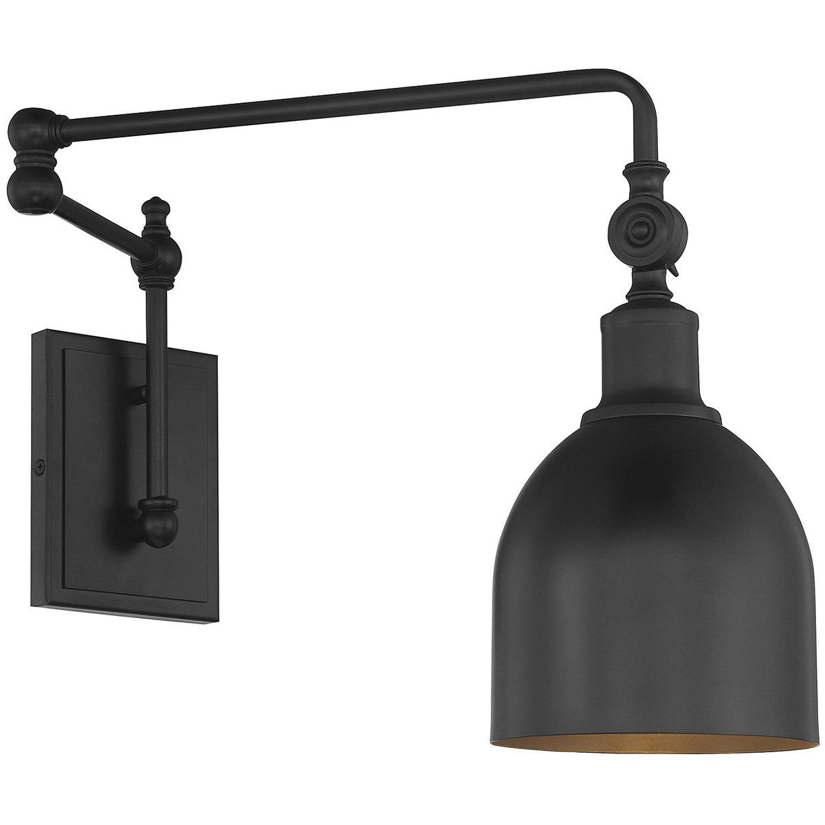 Meridian Lite Trends 1-Light Adjustable Wall Sconce in Matte Black M90019MBK