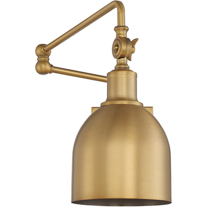 Meridian Lite Trends 1-Light Adjustable Wall Sconce in Natural Brass M90019NB