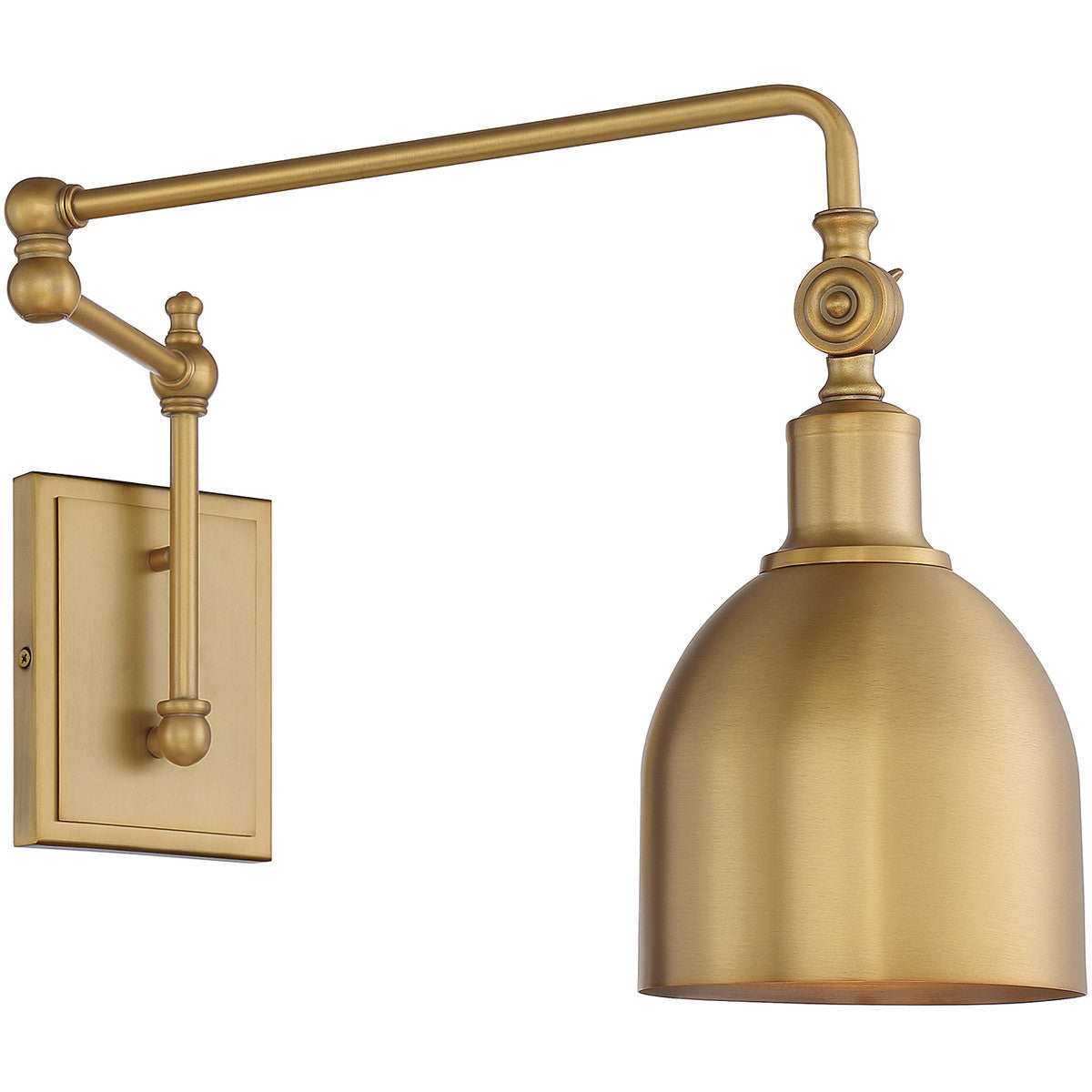 Meridian Lite Trends 1-Light Adjustable Wall Sconce in Natural Brass M90019NB