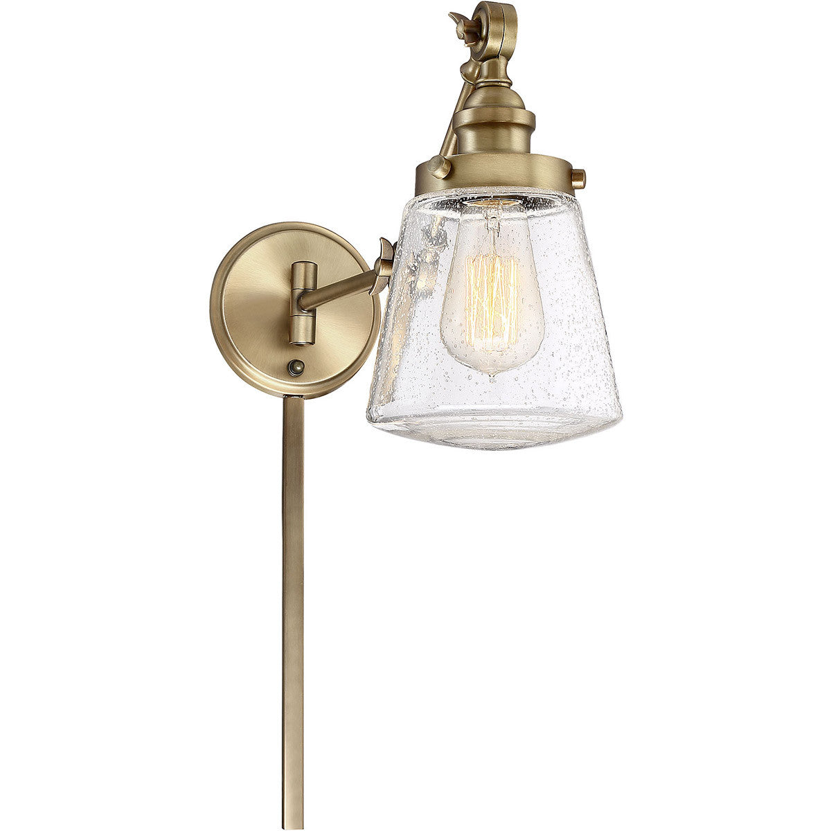 Meridian Lite Trends 1-Light Adjustable Wall Sconce in Natural Brass M90020NB