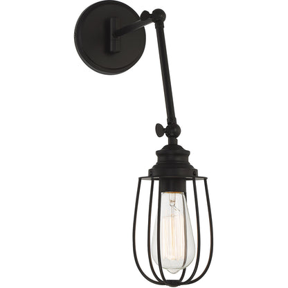 Meridian Lite Trends 1-Light Adjustable Wall Sconce in Matte Black M90022MBK