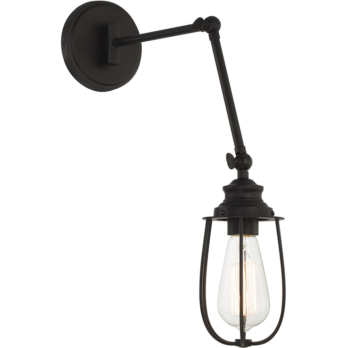 Meridian Lite Trends 1-Light Adjustable Wall Sconce in Matte Black M90022MBK