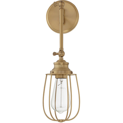 Meridian Lite Trends 1-Light Adjustable Wall Sconce in Natural Brass M90022NB