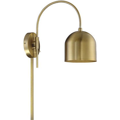 Meridian Lite Trends 1-Light Adjustable Wall Sconce in Natural Brass M90045NB