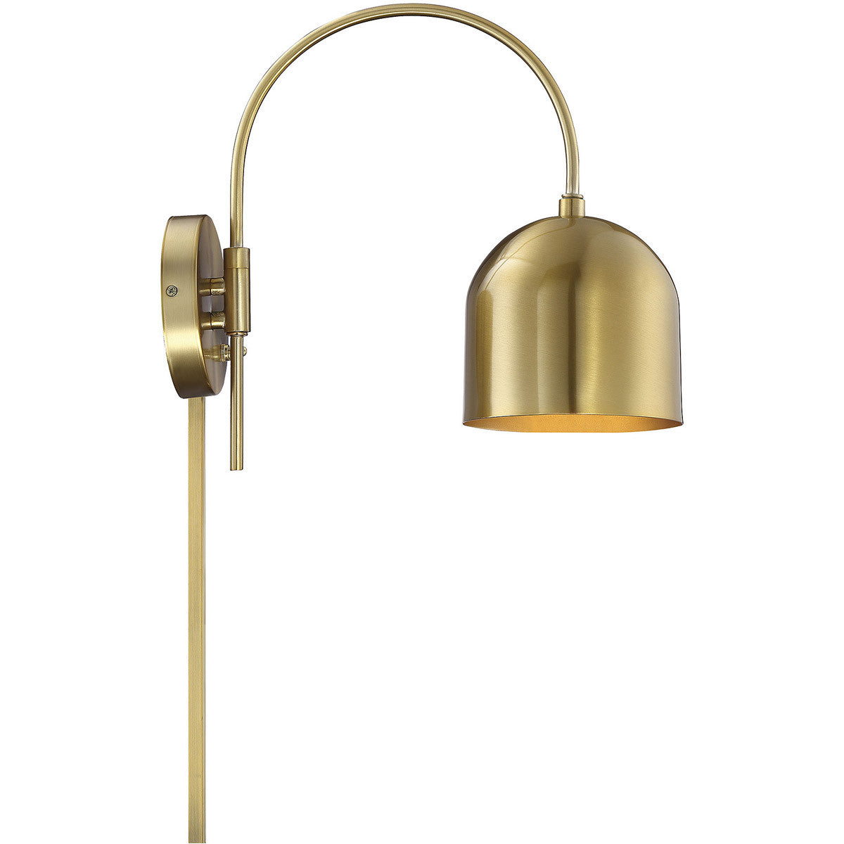 Meridian Lite Trends 1-Light Adjustable Wall Sconce in Natural Brass M90045NB