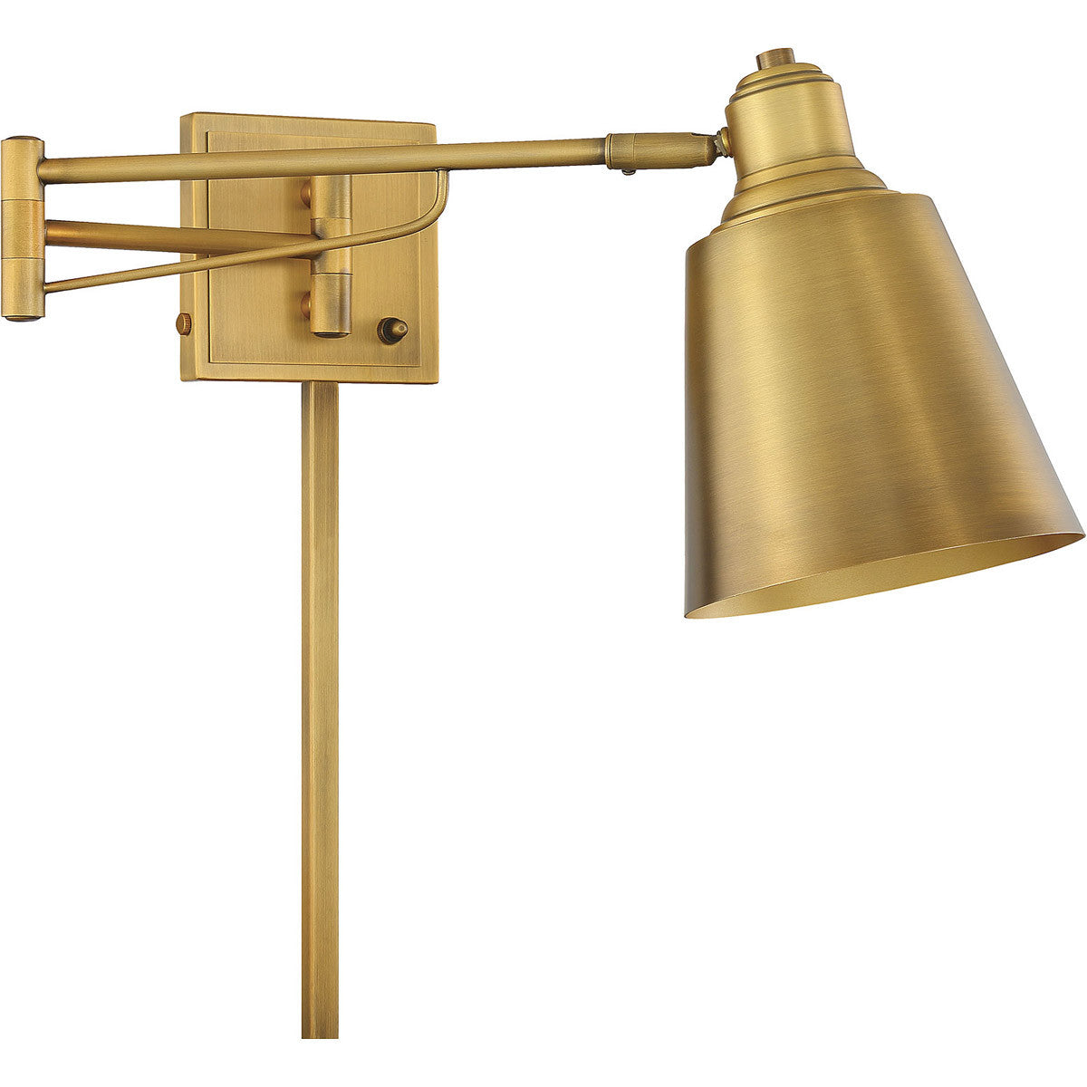 Meridian Lite Trends 1-Light Adjustable Wall Sconce in Natural Brass M90047NB