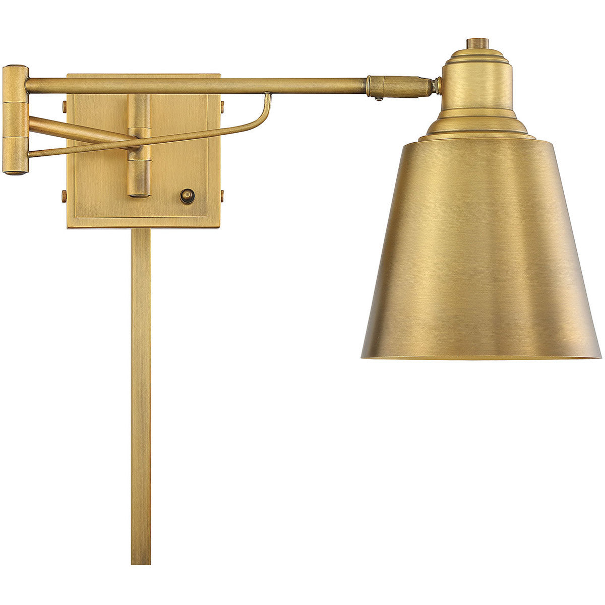 Meridian Lite Trends 1-Light Adjustable Wall Sconce in Natural Brass M90047NB