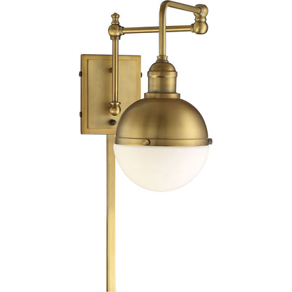 Meridian Lite Trends 1-Light Adjustable Wall Sconce in Natural Brass M90052NB