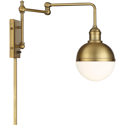 Meridian Lite Trends 1-Light Adjustable Wall Sconce in Natural Brass M90052NB