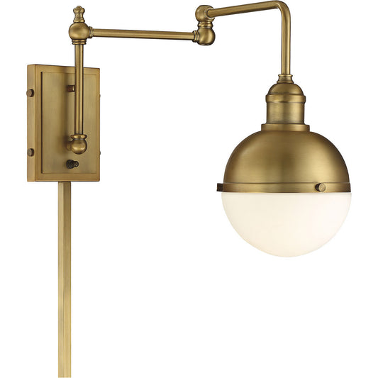 Meridian 1-Light Adjustable Wall Sconce in Natural Brass M90052NB