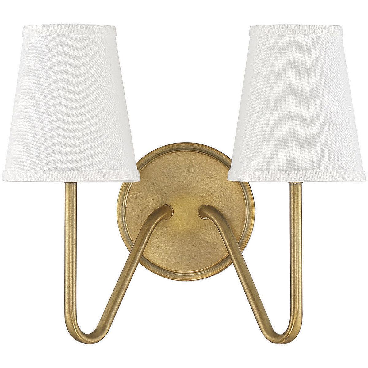 Meridian Lite Trends 2-Light Wall Sconce in Natural Brass M90055NB