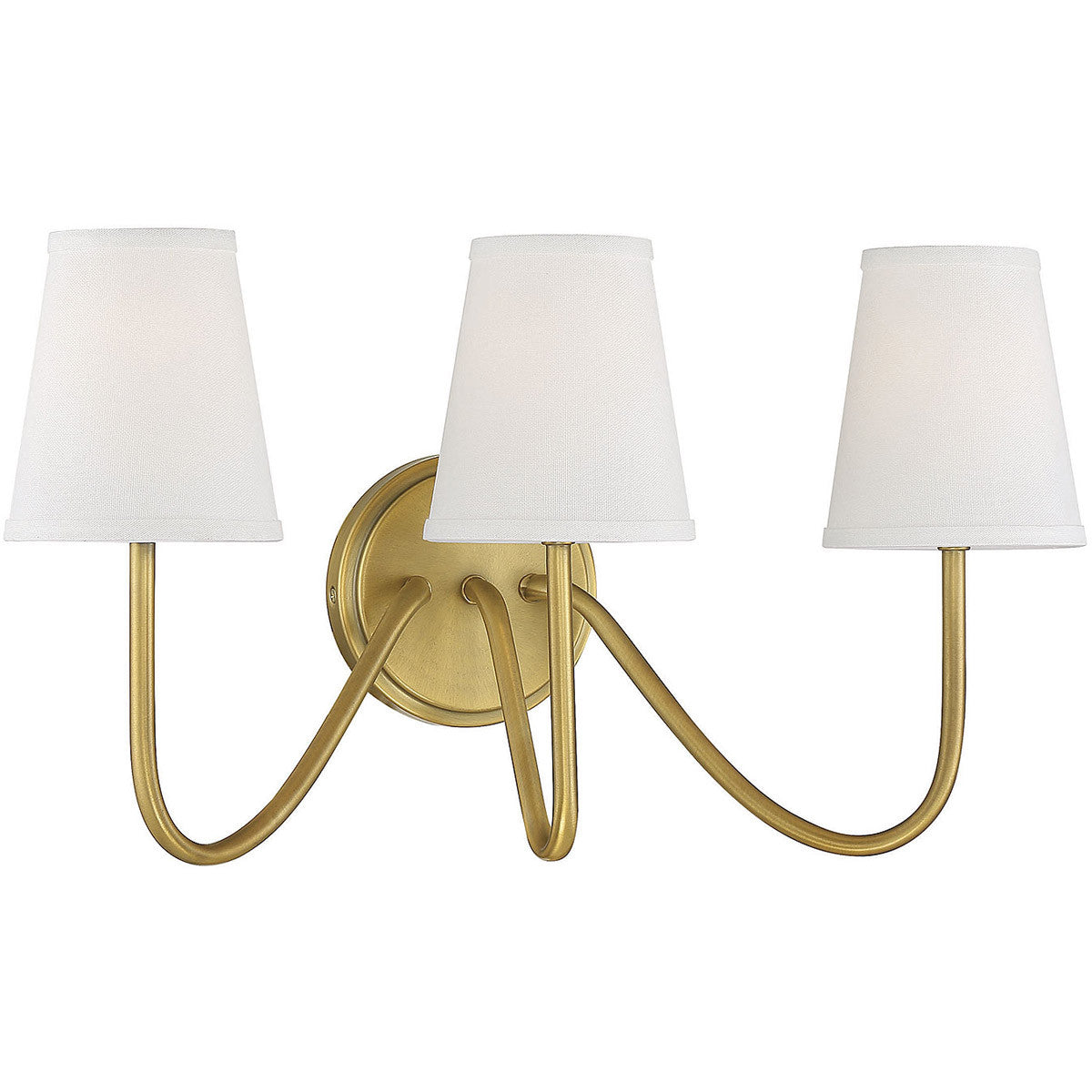 Meridian Lite Trends 3-Light Wall Sconce in Natural Brass M90056NB