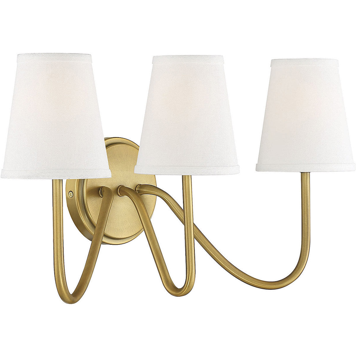 Meridian Lite Trends 3-Light Wall Sconce in Natural Brass M90056NB