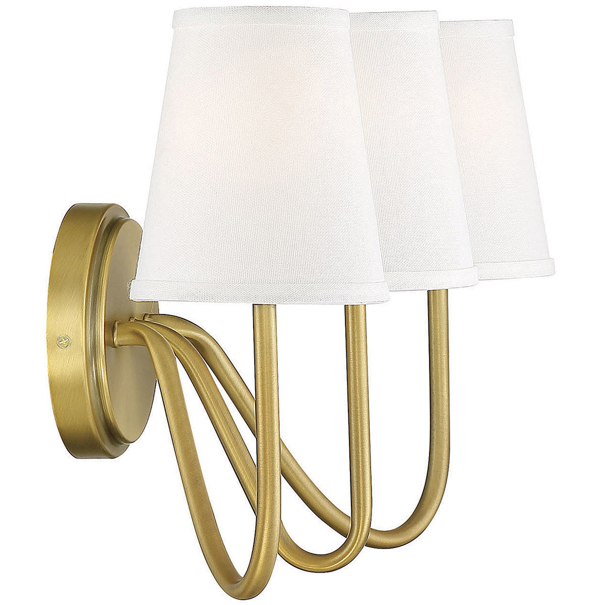 Meridian Lite Trends 3-Light Wall Sconce in Natural Brass M90056NB