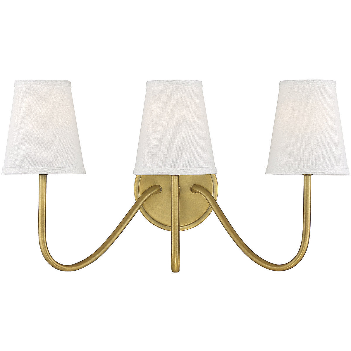 Meridian 3-Light Wall Sconce in Natural Brass M90056NB