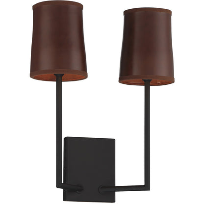 Meridian Lite Trends 2-Light Wall Sconce in Matte Black M90061MBK