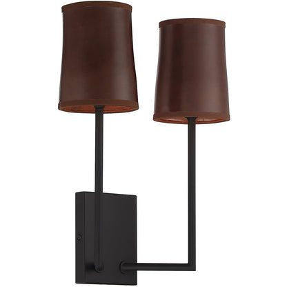 Meridian Lite Trends 2-Light Wall Sconce in Matte Black M90061MBK