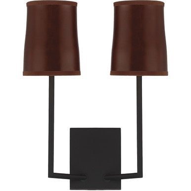 Meridian Lite Trends 2-Light Wall Sconce in Matte Black M90061MBK