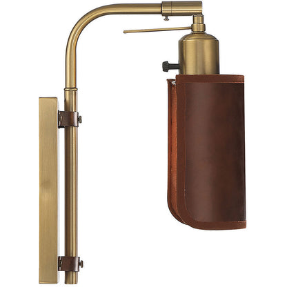 Meridian Lite Trends 1-Light Adjustable Wall Sconce in Natural Brass M90062NB