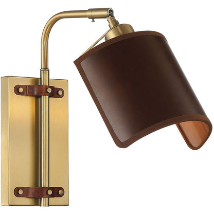 Meridian Lite Trends 1-Light Adjustable Wall Sconce in Natural Brass M90062NB