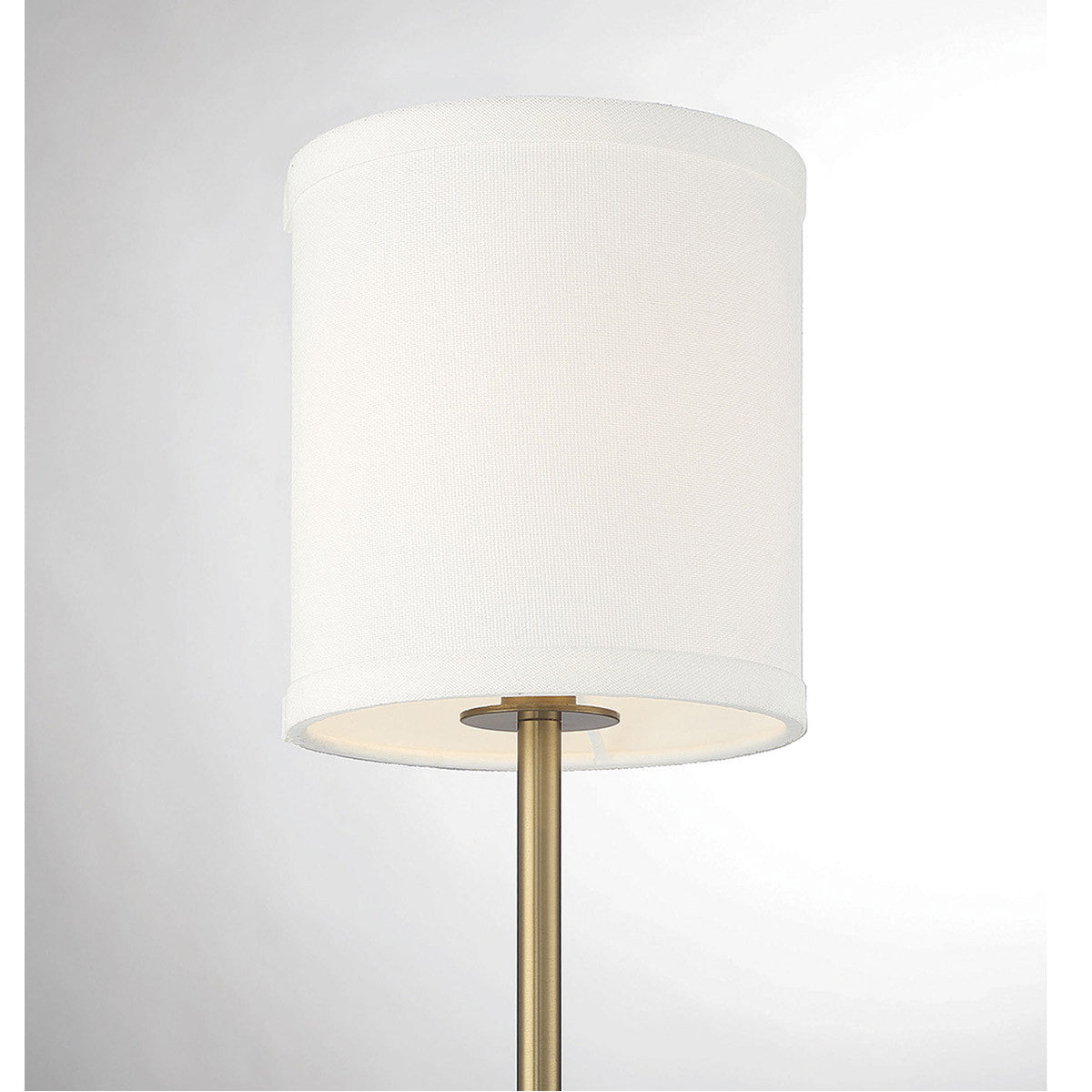 Meridian Lite Trends 1-Light Plug-In Wall Sconce in Natural Brass with Leather Accent M90063NB