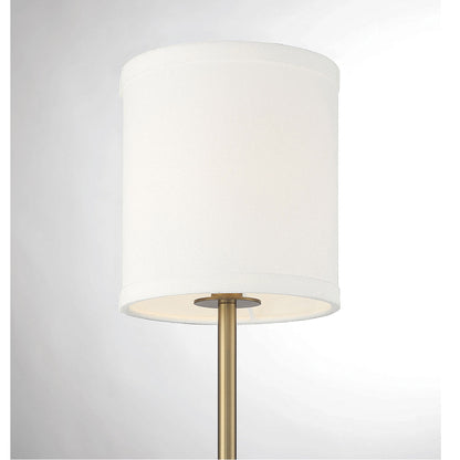 Meridian Lite Trends 1-Light Plug-In Wall Sconce in Natural Brass with Leather Accent M90063NB