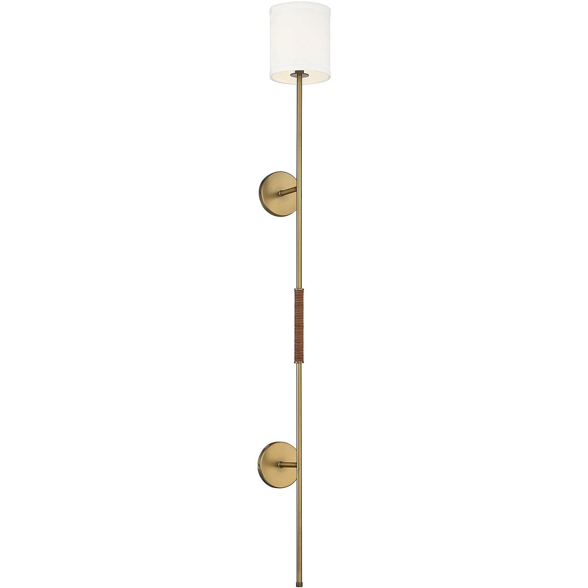 Meridian 1-Light Wall Sconce in Natural Brass with Leather Accent M90063NB