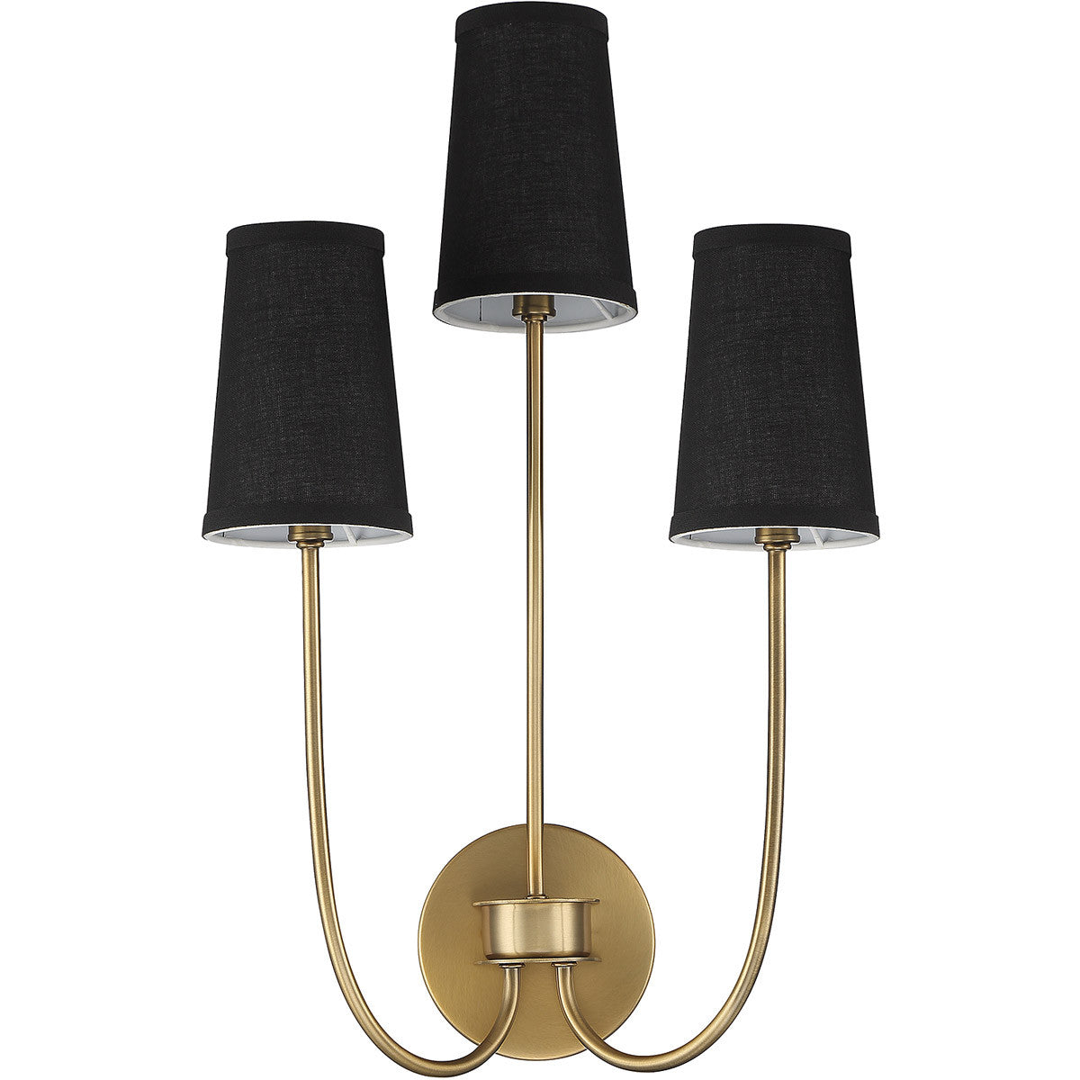 Meridian Lite Trends 3-Light Wall Sconce in Natural Brass M90065NB