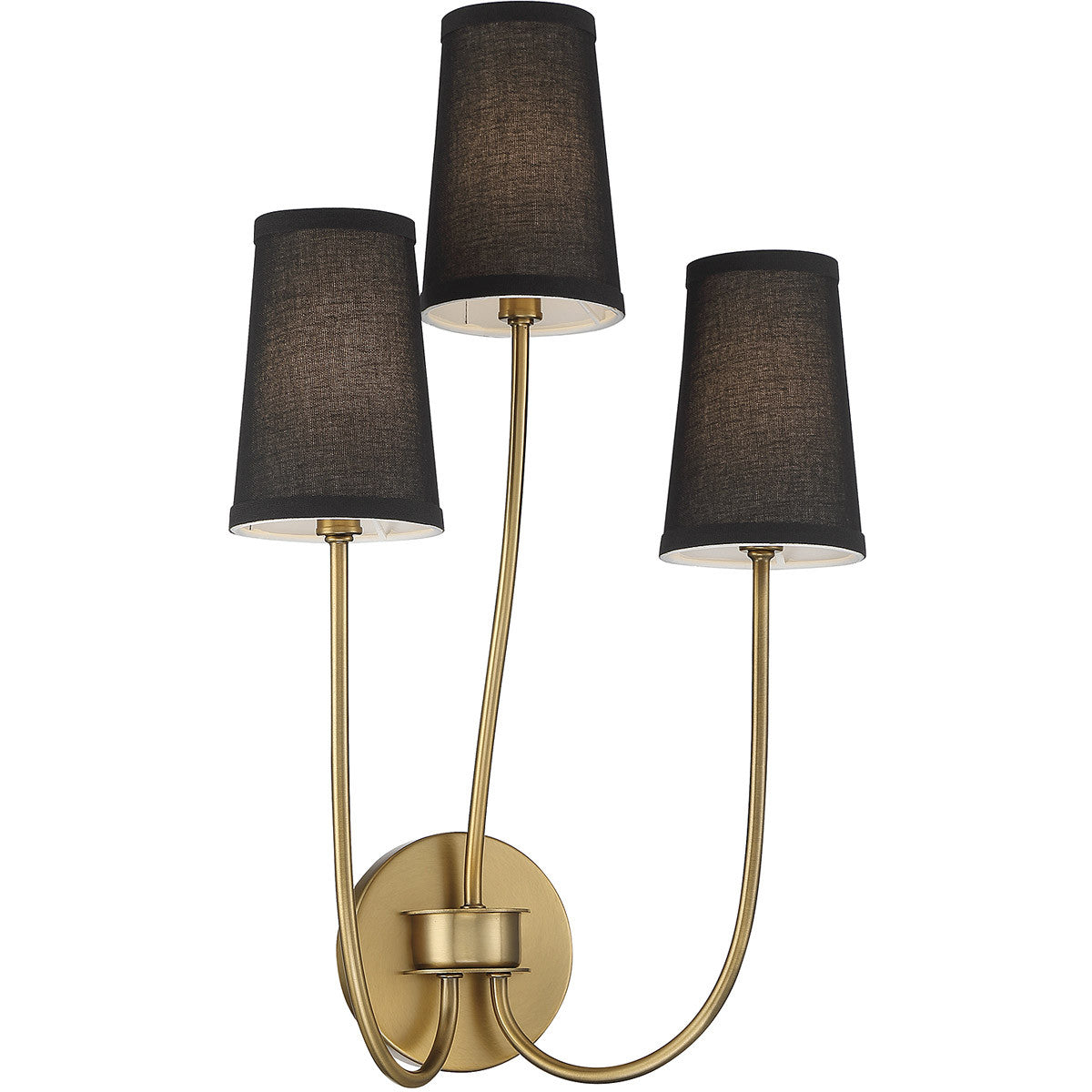 Meridian Lite Trends 3-Light Wall Sconce in Natural Brass M90065NB