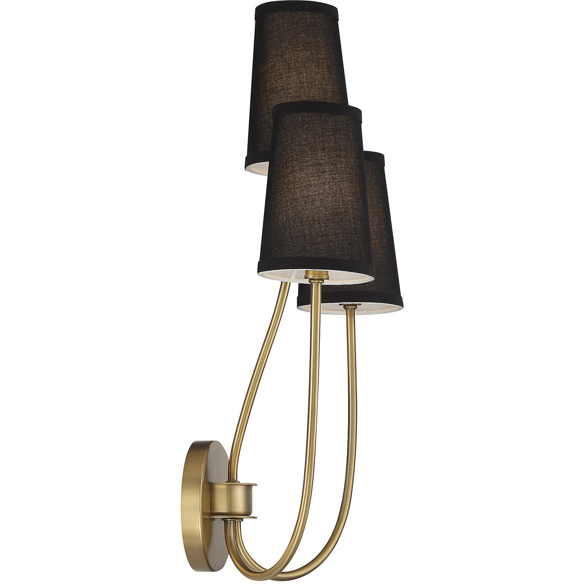 Meridian Lite Trends 3-Light Wall Sconce in Natural Brass M90065NB