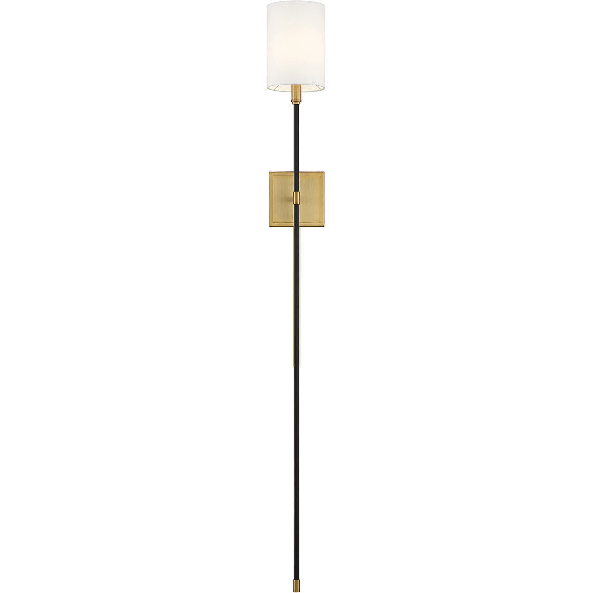 Meridian Lite Trends 1-Light Wall Sconce in Black with Natural Brass Accents M90069BNB