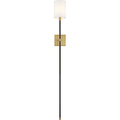 Meridian Lite Trends 1-Light Wall Sconce in Black with Natural Brass Accents M90069BNB