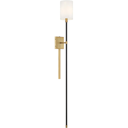 Meridian Lite Trends 1-Light Wall Sconce in Black with Natural Brass Accents M90069BNB