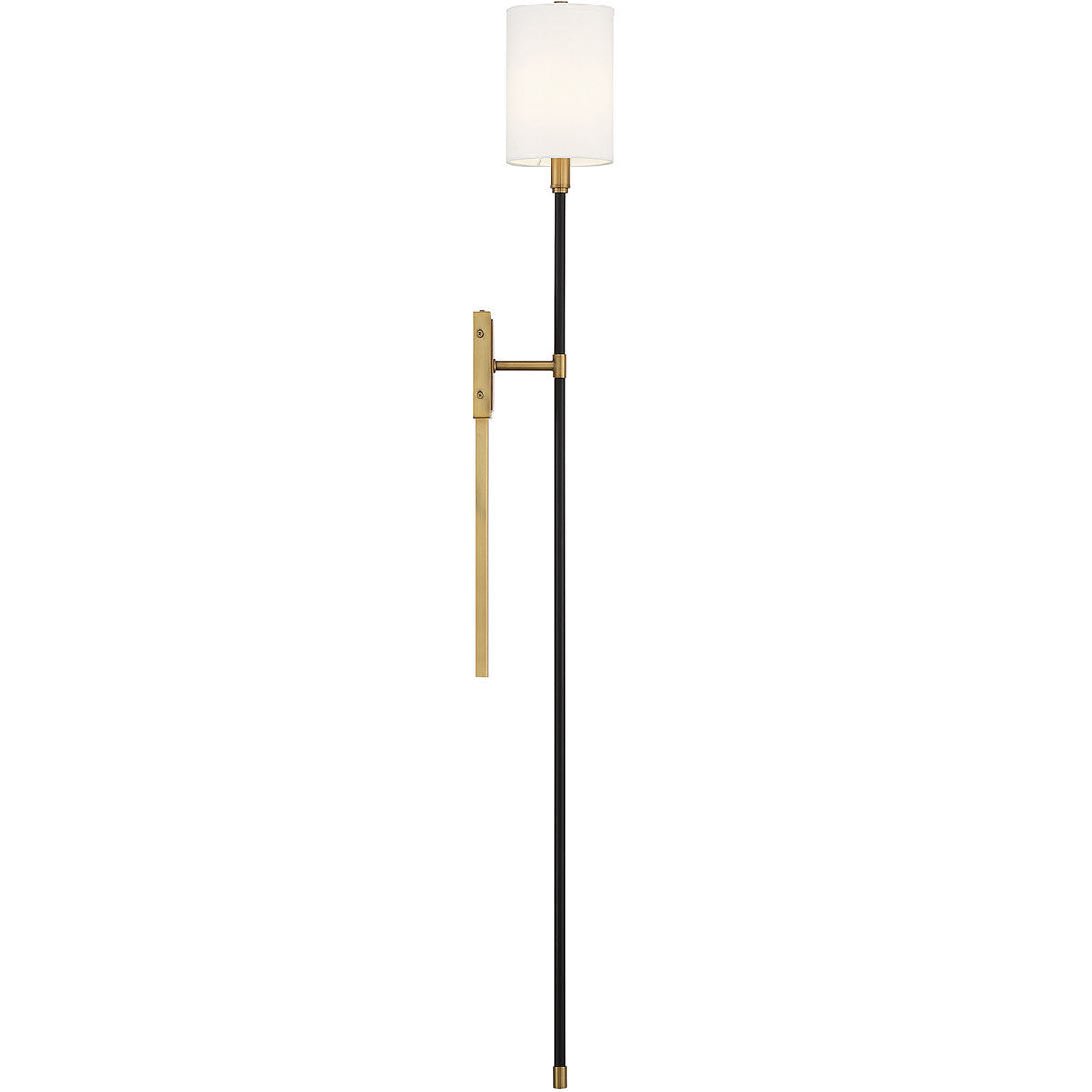 Meridian Lite Trends 1-Light Wall Sconce in Black with Natural Brass Accents M90069BNB