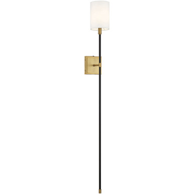 Meridian Lite Trends 1-Light Wall Sconce in Black with Natural Brass Accents M90069BNB