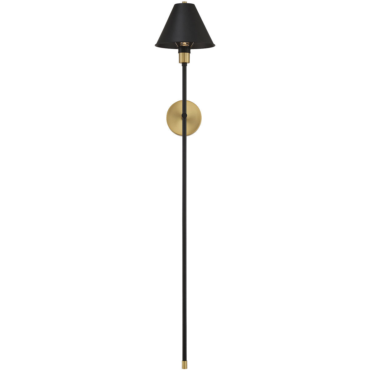 Meridian Lite Trends 1-Light Wall Sconce in Black with Natural Brass Accents M90070BNB