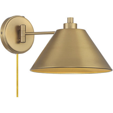 Meridian Lite Trends 1-Light Wall Sconce in Natural Brass M90086NB