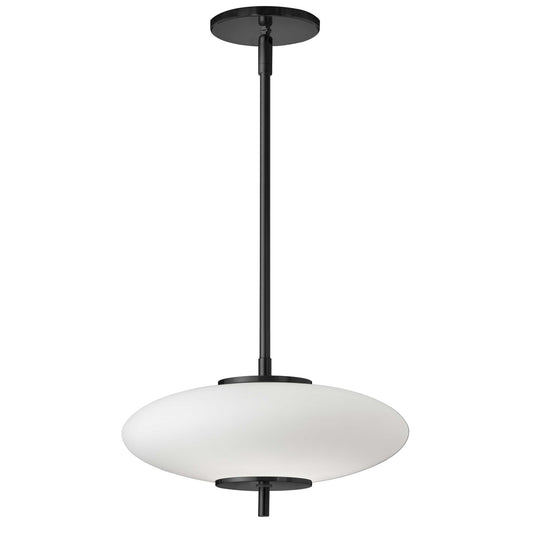 Dainolite 16W Pendant Matte Black with Opal Glass MAD-121LEDP-MB