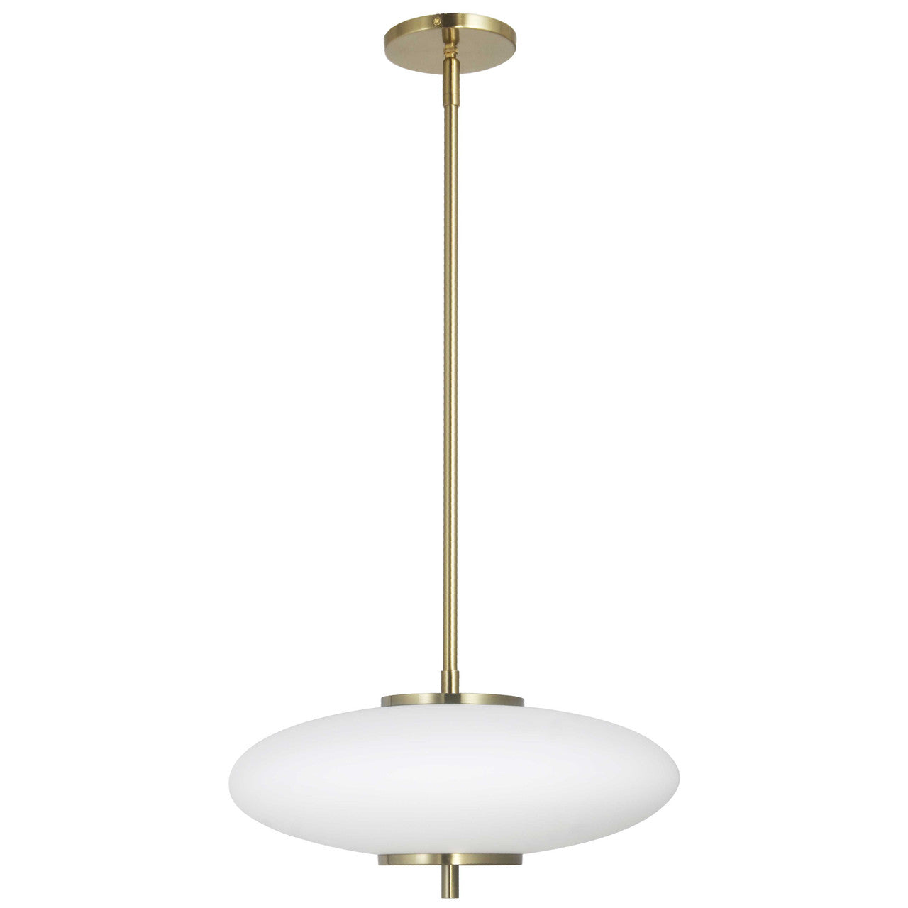 Dainolite 20W LED Maddie Pendant Aged Brass w/ White Glass MAD-161P-AGB