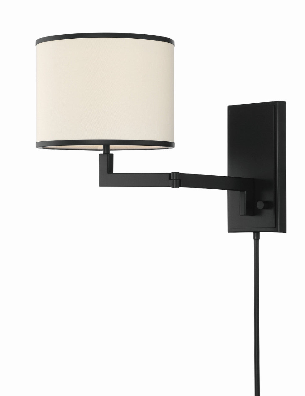 Crystorama Madison 1 Light Matte Black Task Wall Mount MAD-B4101-MK