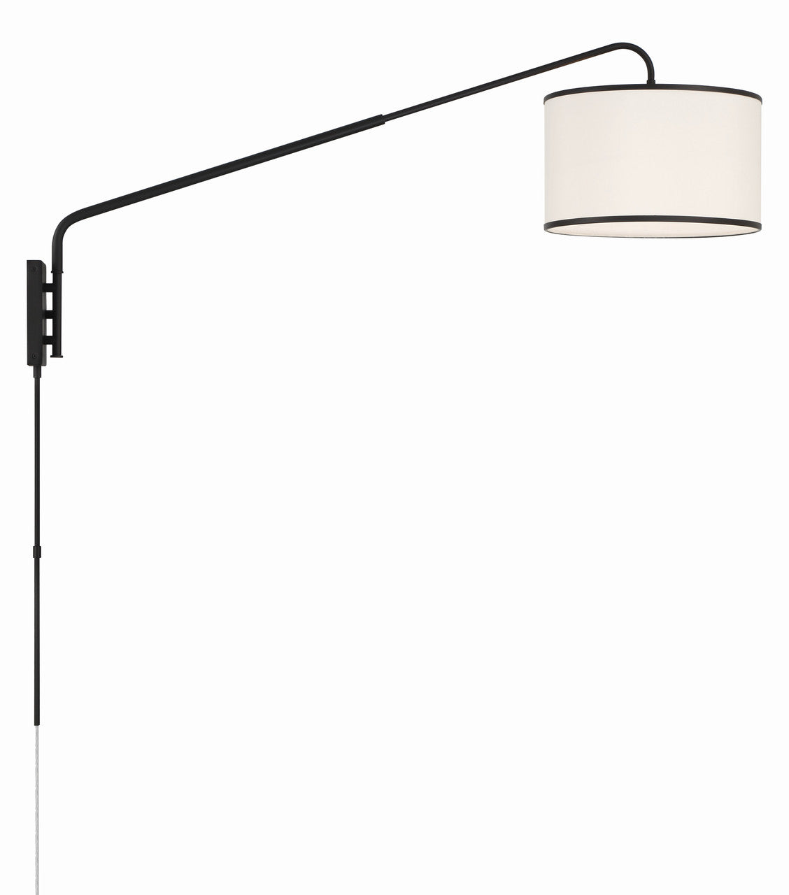 Crystorama Mallory 1 Light Matte Black Task Sconce MAL-601-MK