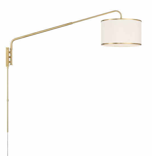 Crystorama Mallory 1 Light Soft Brass Task Sconce MAL-601-SB