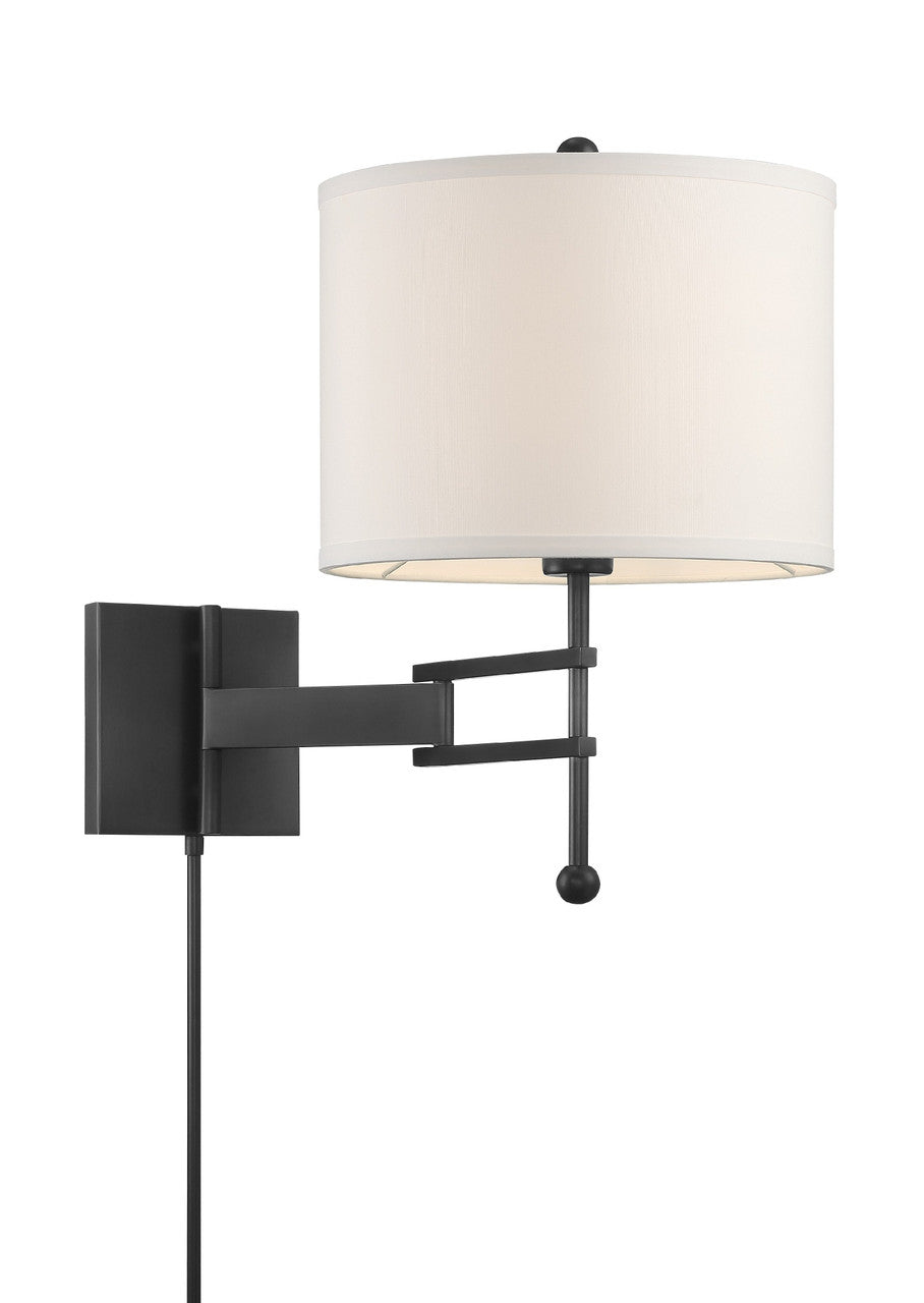 Crystorama Marshall 1 Light Matte Black Wall Mount MAR-A8031-MK