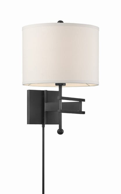 Crystorama Marshall 1 Light Matte Black Wall Mount MAR-A8031-MK