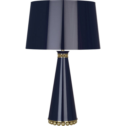 Robert Abbey  Pearl Table Lamp in Midnight Blue Lacquered Paint with Modern Brass Accents MB44