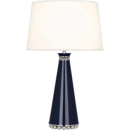 Robert Abbey  Pearl Table Lamp in Midnight Blue Lacquered Paint with Polished Nickel Accents MB45X