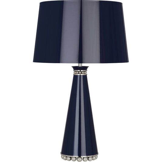 Robert Abbey  Pearl Table Lamp in Midnight Blue Lacquered Paint with Polished Nickel Accents MB45